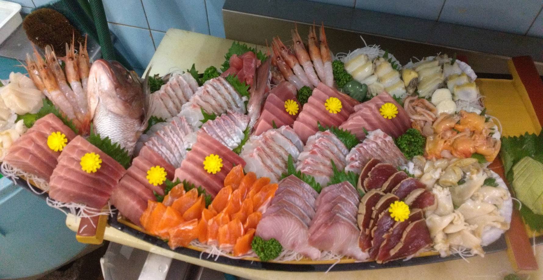 活きの魚政の舟盛り